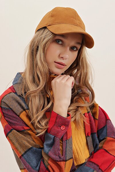 Trend Alaçatı Stili Dámská čepice Tan Nubuk ALC-A2403