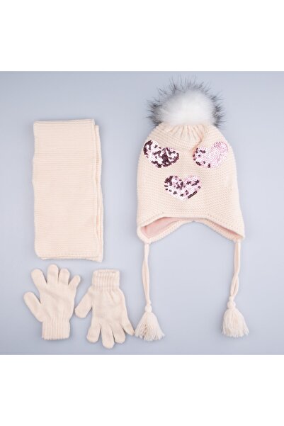 Kitti مجموعة قفازات وشاح بيريه مكونة من 3 قطع