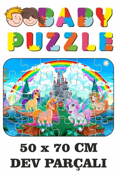 LİPYOS Unicorn Dev Parçalı Eğlenceli Puzzle 50x70 Cm