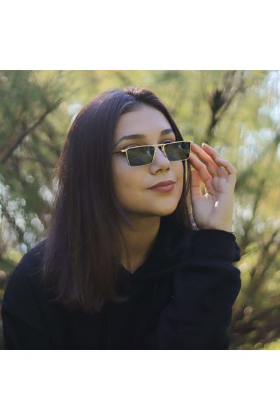 LOOKUP Lookup Unisex Gold Frame Black Glass Vintage-retro Sunglasses