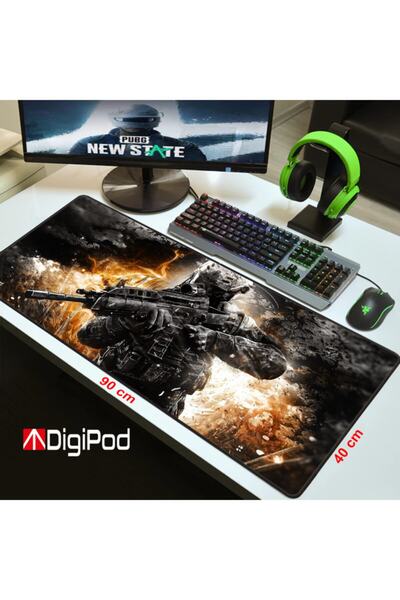 Digipod Gaming Mousepad Oyuncu Mouse Pad 90x40 Xxl Büyük Oyuncu Mouse Pad Kaymaz Taban 4mm Kalınlık