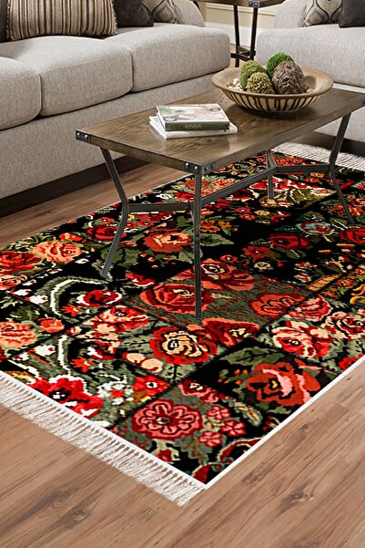 Dekoreko Eko Trend Djt Halı Yıkanabilir Kaymaz Taban P1333 Etnik Bordo