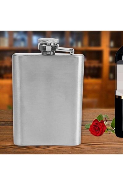 Tam12 266ml 9 oz Silver Stainless Steel, Camping Beverage Hip Flask