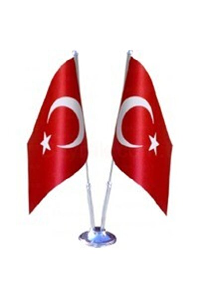 ÇELİKONLİNE Masa Üstü Türk Bayrağı Direği Ile Birlikte