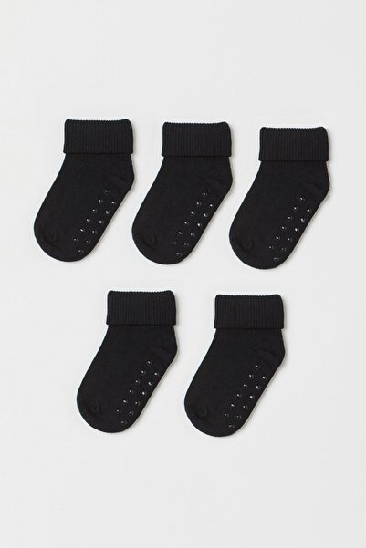 MEM SOCKS 5'li Oraganik Pamuk Kaydırmaz Bebek/çocuk Çorabı