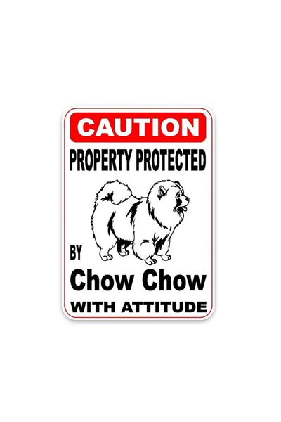 TSC Autocolant de avertizare pentru câini Chow Autocolant de lipire 18cm