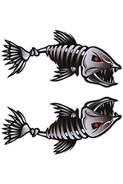 TSC ملصق سيارة على شكل عظام السمك، مقاس 18 سم