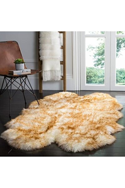 GizHome Alaska Peluş Çamaşır Makinesinde Yıkanabilen Post Halı Bej Kırçıllı