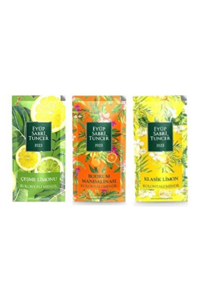 Eyüp Sabri Tuncer 75 Adet Kolonyalı Mendil (25+25+25) 3 Lü Set Çeşme Limonu B...