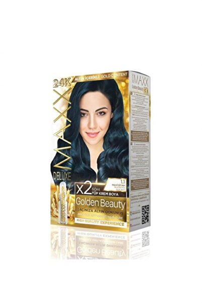 Maxx Deluxe Golden Beauty 24k Altın Içerikli 1.1 Mavi Siyah Saç Boya Seti
