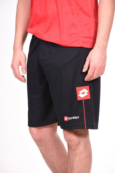Lotto Men's Shorts Football Training Pocketless Black Lined R2270