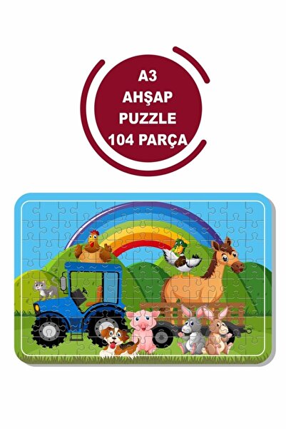 LİPYOS Sevimli Hayvanlar A3 104 Parça Puzzle, Oyuncak, Yapboz