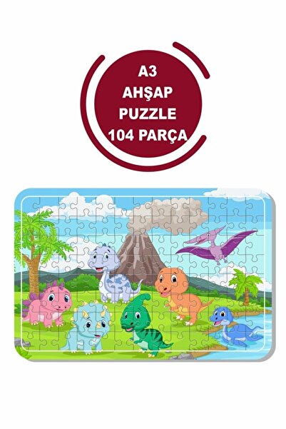 LİPYOS Yavru Dinazorlar A3 104 Parça Puzzle, Oyuncak, Yapboz