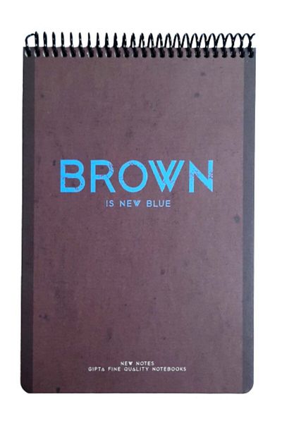 Gıpta New Notes Brown Is New Blue Spiral Hard Cover 100 Sheets 17x24 Unlined