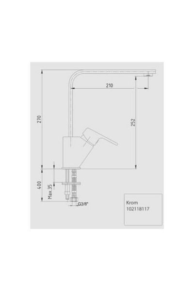 AR Lunetta Kitchen Sink Sink Basin with Long Spout 102118117