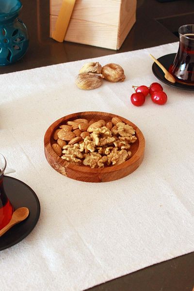 Raven Home Studio Solid Wooden Snack Bowl - Breakfast - Coffee - Fruit Presentation Plate Plate Natural
