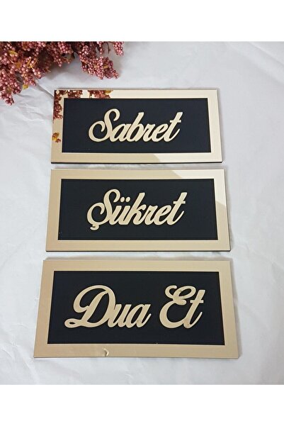 Stickerevi Sabret Şükret Dua Et Seti Ayna Pleksi