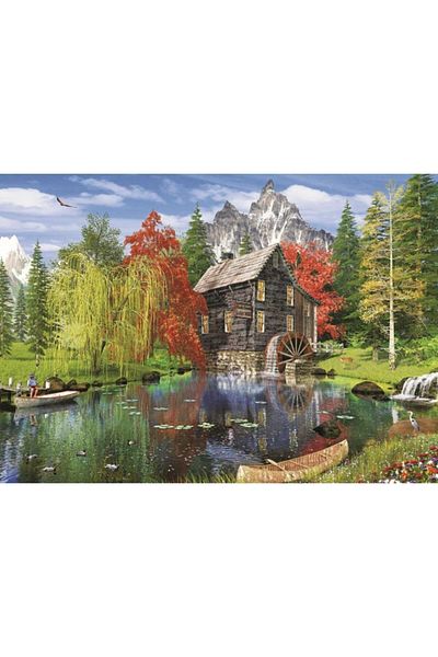 Art Puzzle 1500 Piece Puzzle Fishing on the Edge of the Mill