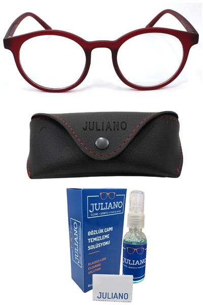 JULIANO Burgundy Unisex Paris Blue Light Protection Glasses