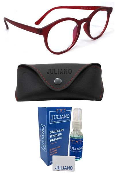 JULIANO Burgundy Unisex Paris Blue Light Protection Glasses