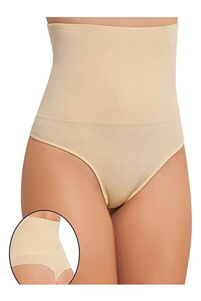 NBB Ten Rengi Dikişsiz Toparlayıcı Silikonlu Yüksek Bel String Korse 2466