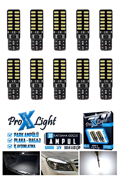 C9 T10 Dipsiz W5w Canbus 24 Ledli Beyaz Park Plaka Ampulü (10 Adet)