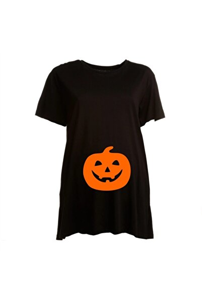 venüsdijital Halloween Pumpkin Štampano crna trudnička majica