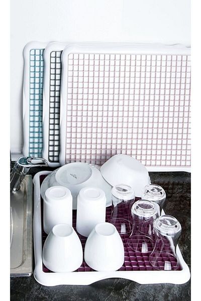 Neptün Life Countertop Drain Dish Dryer Large Size Pink Color
