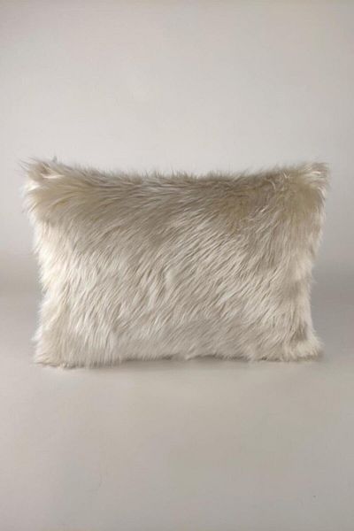 KIRLENT MODA Plush Rectangular Throw Pillow Cover - Cream