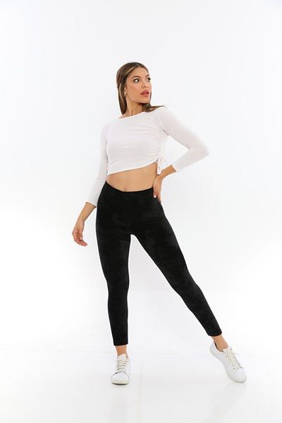 VERA LİFE Leggings de damă din catifea de iarnă negru
