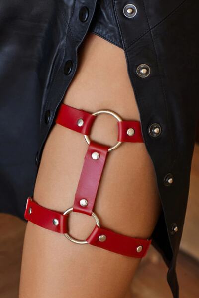Sweet Demon Single Leg Leather Harness - Women's Adjustable Accessory