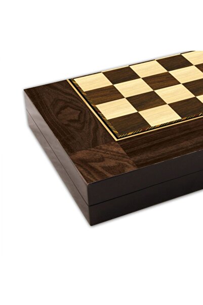 Star Walnut Backgammon Set Large Size Polyester Polished