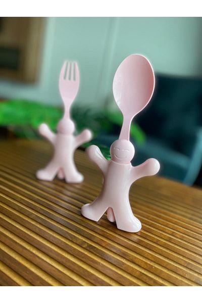 Bayev Children's Food Set Figured Food Plate Fork Spoon - Pink