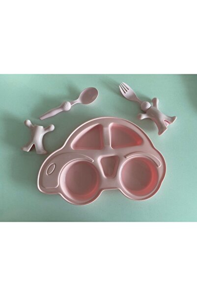 Bayev Children's Food Set Figured Food Plate Fork Spoon - Pink