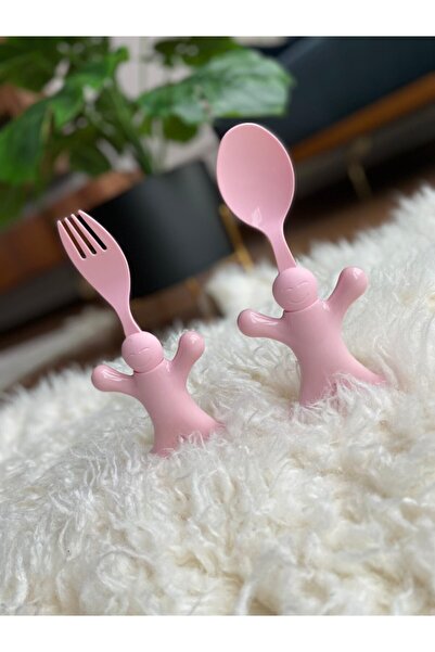 Bayev Children's Food Set Figured Food Plate Fork Spoon - Pink
