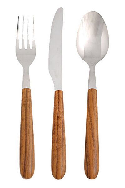 Porland Acacia Fork Spoon Knife Set 18 Pieces