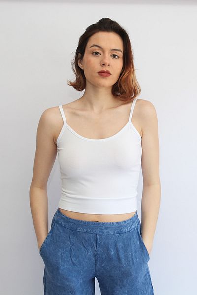 Rosse Butik Women's White Banded Rope Bustier