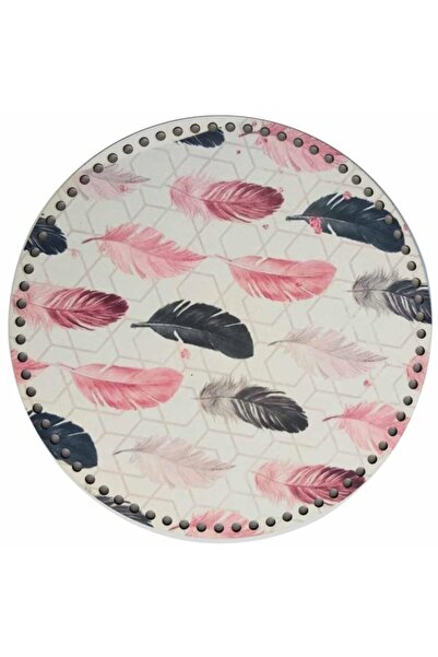 angel çanta aksesuar قاعدة صينية خشبية مصورة بقطر 30 سم رقم 5