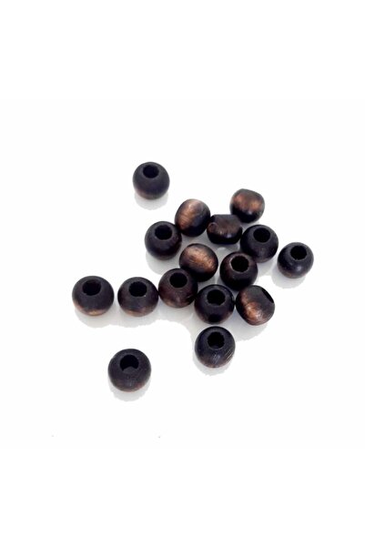 angel çanta aksesuar 14 mm 10 komada tamnih drvenih okruglih perli
