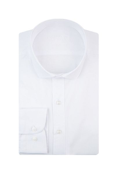 SÜVARİ Λευκό ανδρικό πουκάμισο Slim Fit