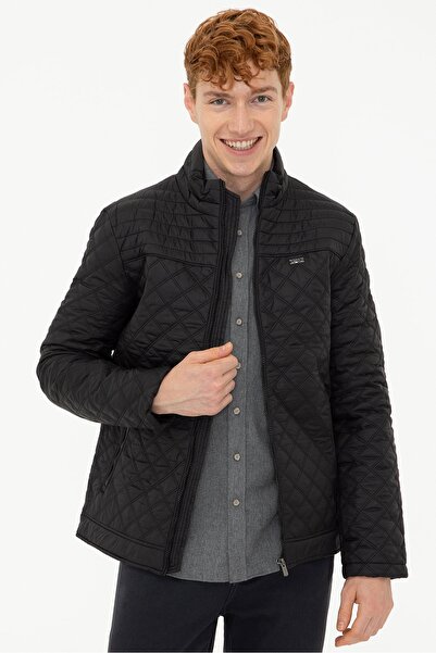 U.S. Polo Assn. Μαύρο Ανδρικό Παλτό