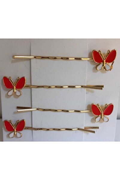 bi dünya saat aksesuar Kadın 4lü Kelebek Model Tel Toka