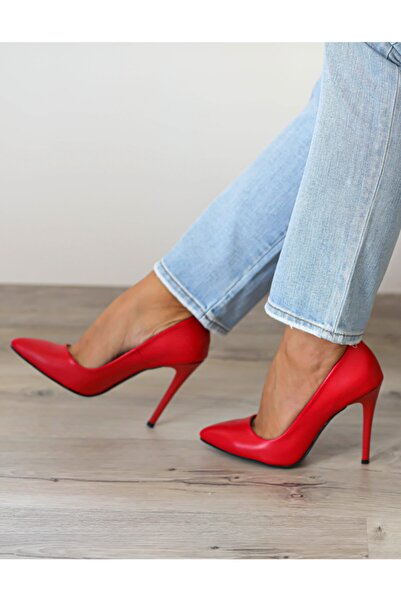 Ayakkabı Podyumum "stiletto" Kırmızı - Yüksek Ince Topuk Kadın Ayakkabısı