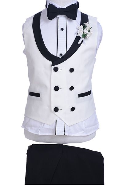 ceocuk Tuxedo Model Double Breasted Vest Children's Set
