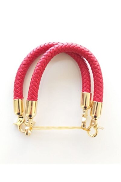 angel çanta aksesuar مقبض حقيبة محبوك قصير، اللون أحمر