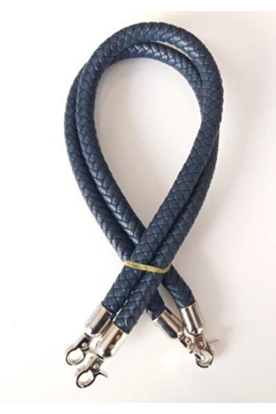 angel çanta aksesuar حقيبة محبوكة باللون الأزرق الداكن - مقبض معدني فضي