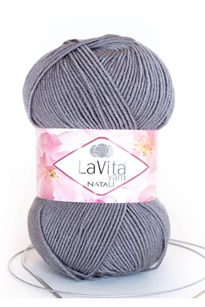 LaVita Yarn خيط الحياكة اليدوية ناتالي غزل تاكا (9801-رمادي)