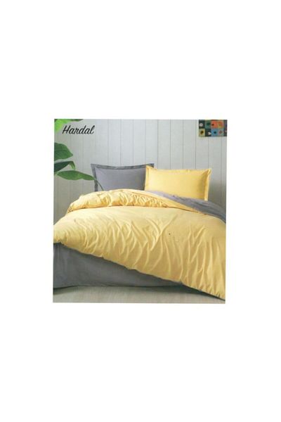 Özdilek Colormix Anthracite Mustard Duvet Cover Set - Plain Design Rnf Tk