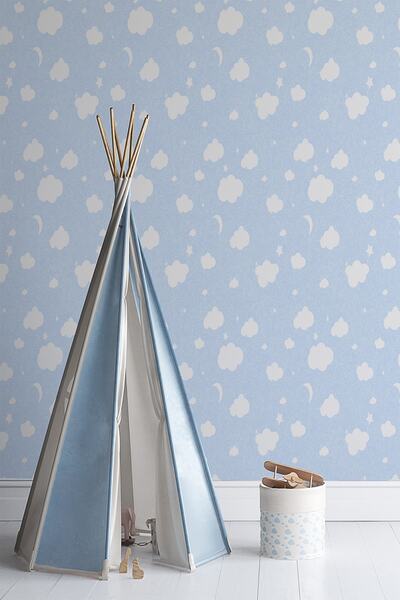 Peliwall Yıldızlı Bulutlar Çocuk Odası Duvar Kağıdı