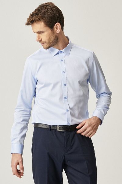 ALTINYILDIZ CLASSICS Cămașă pentru bărbați, albastru deschis, fără călcat, slim fit, 100% bumbac